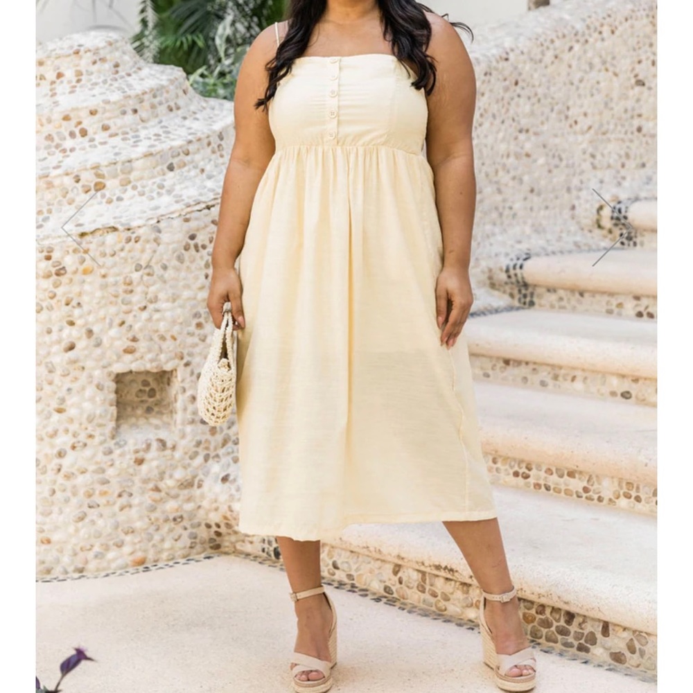 Yellow MIDI Dress